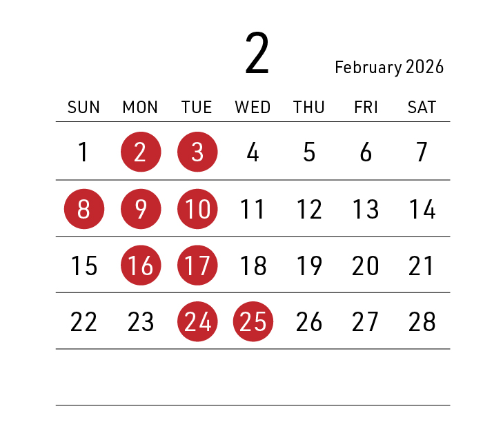 営業日カレンダー